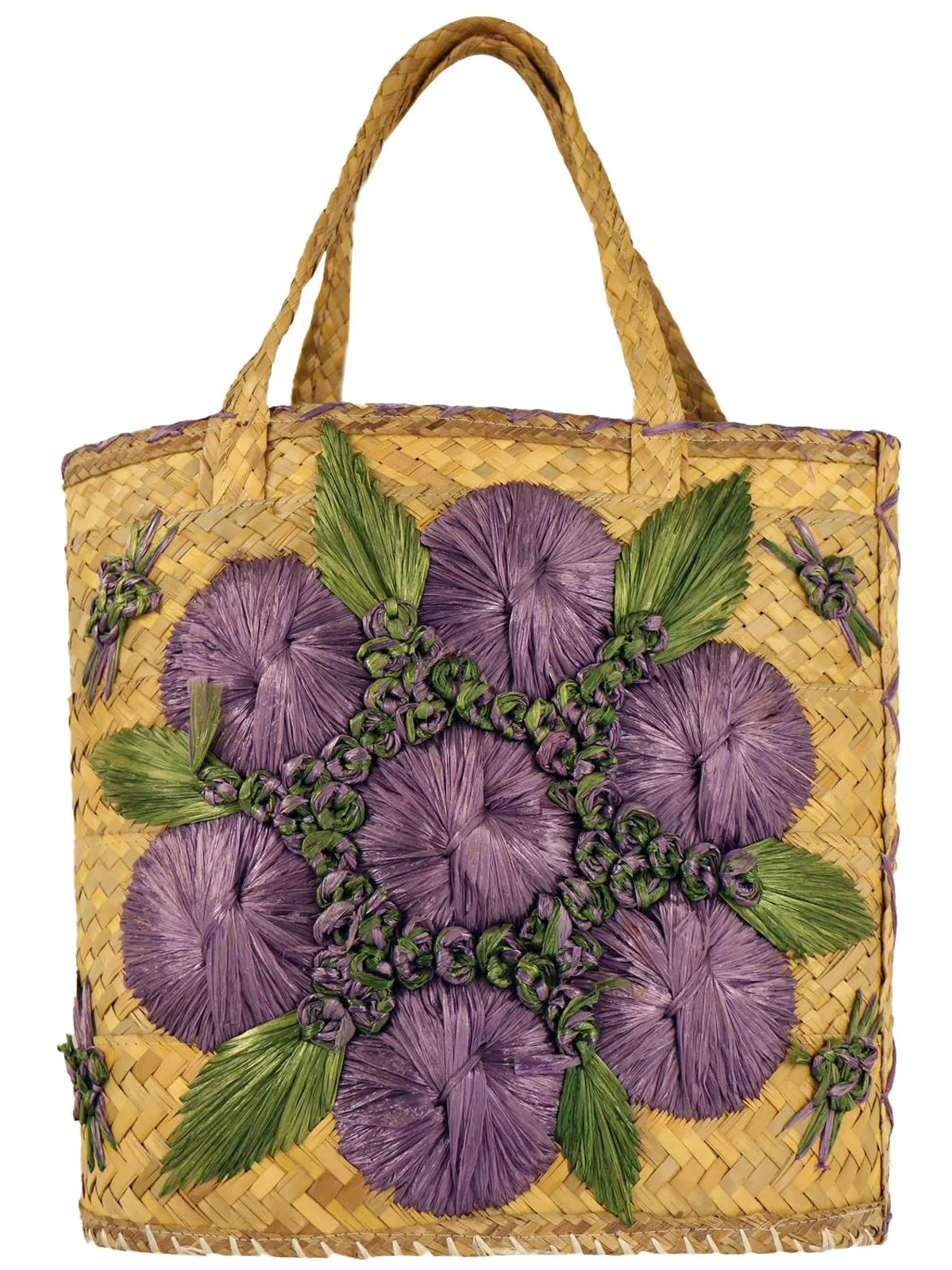 Vintage Tiki Style Purple Summer Basket Bag