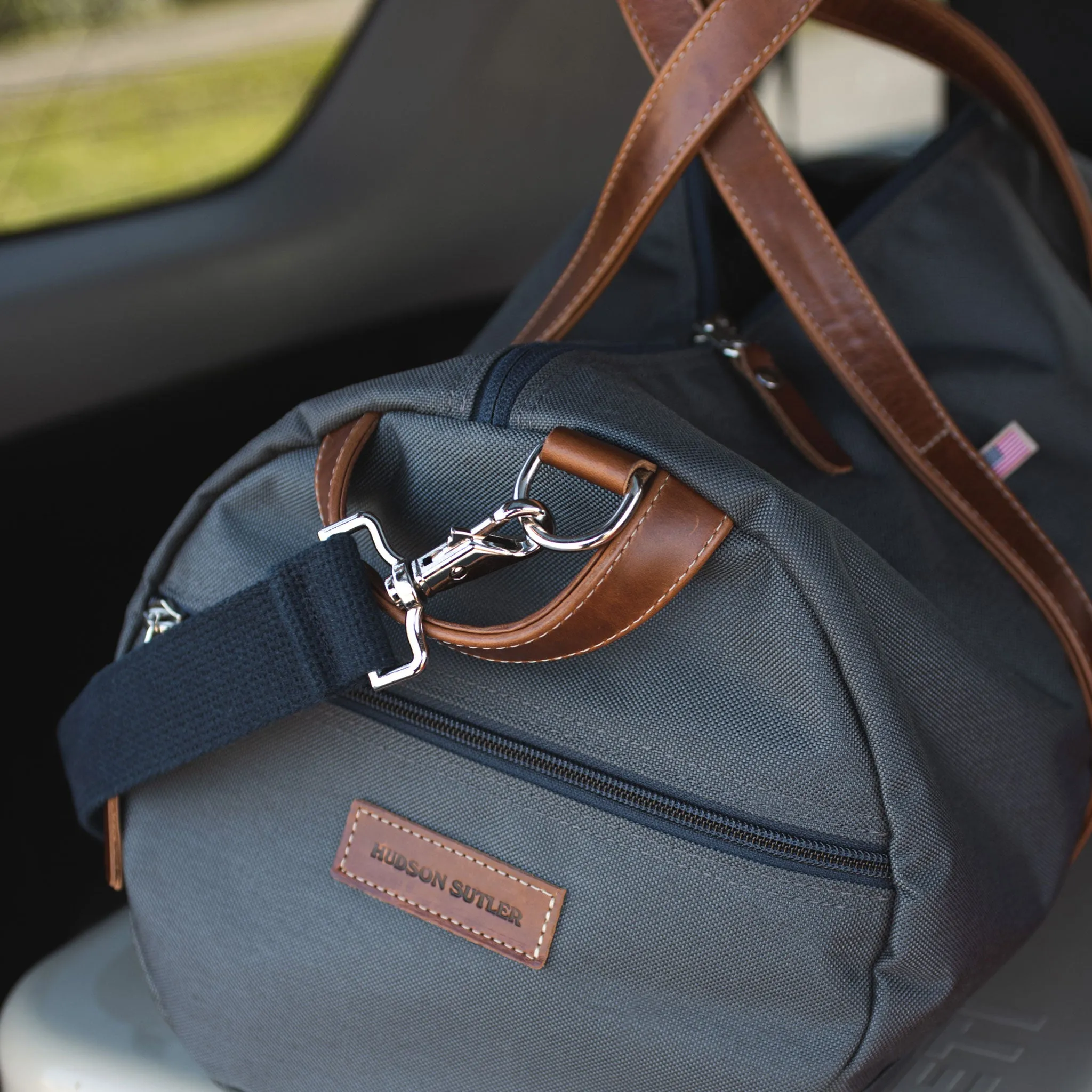 Wilmington Duffel with Shoe Compartment - Charcoal Grey/Whiskey Brown