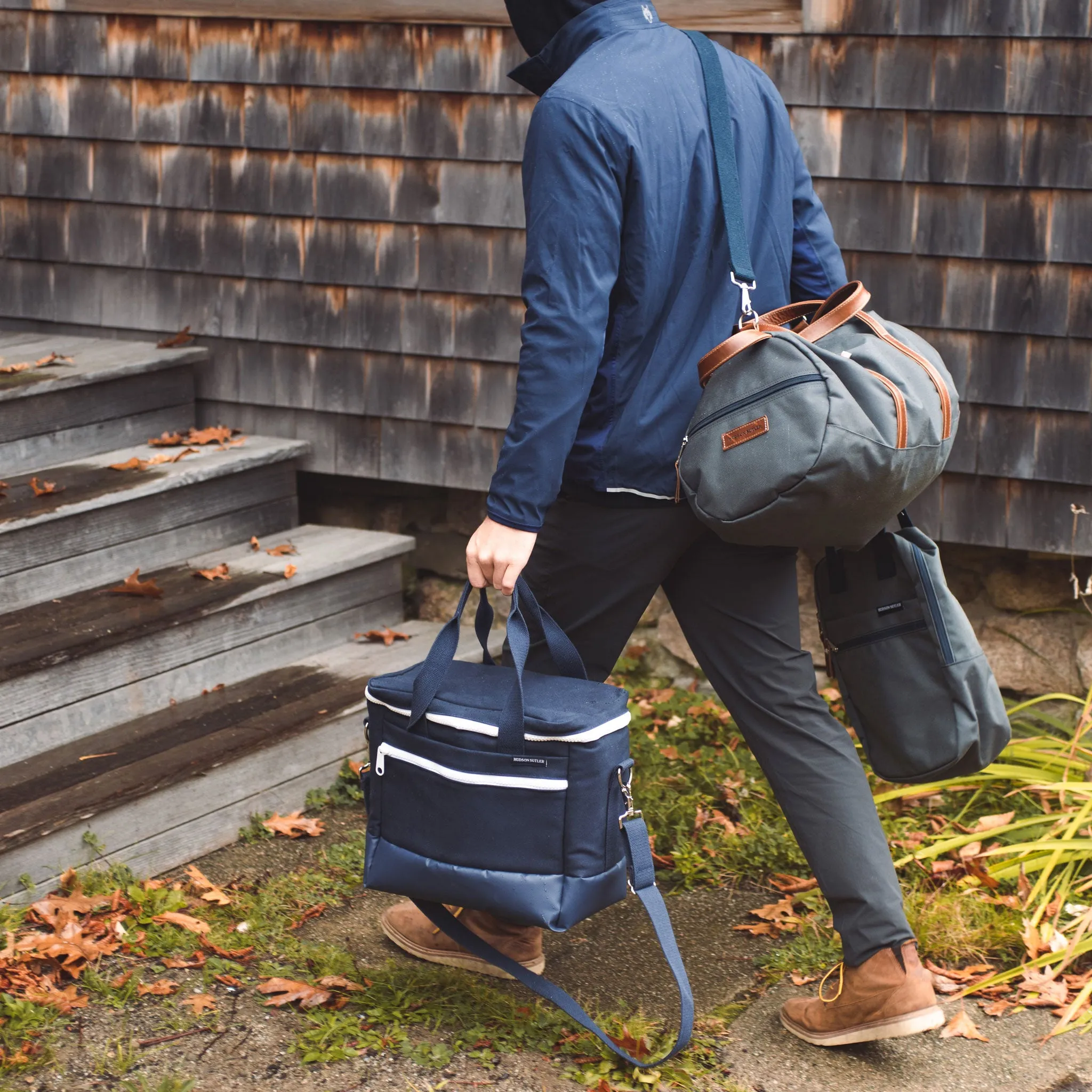 Wilmington Duffel with Shoe Compartment - Charcoal Grey/Whiskey Brown