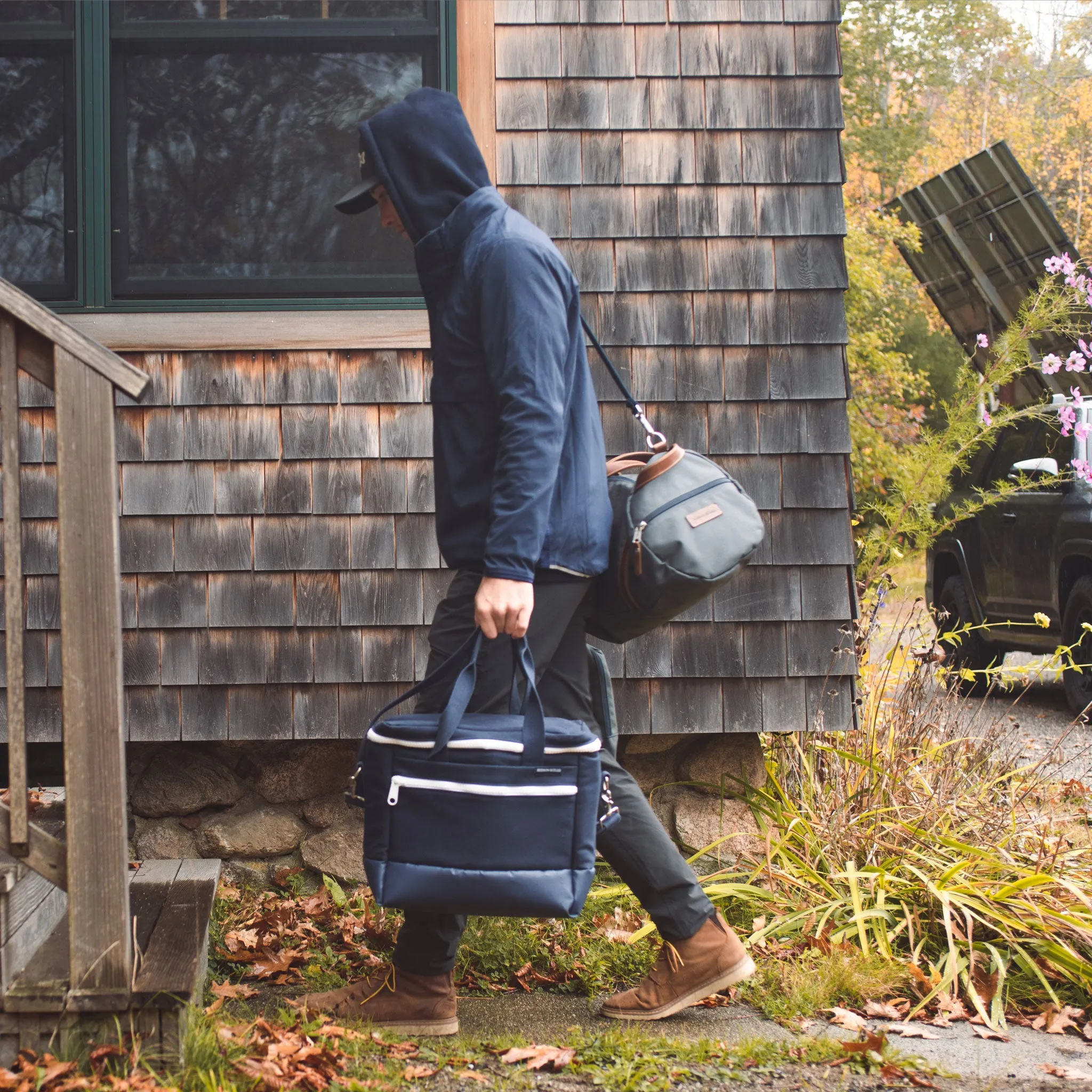 Wilmington Duffel with Shoe Compartment - Charcoal Grey/Whiskey Brown