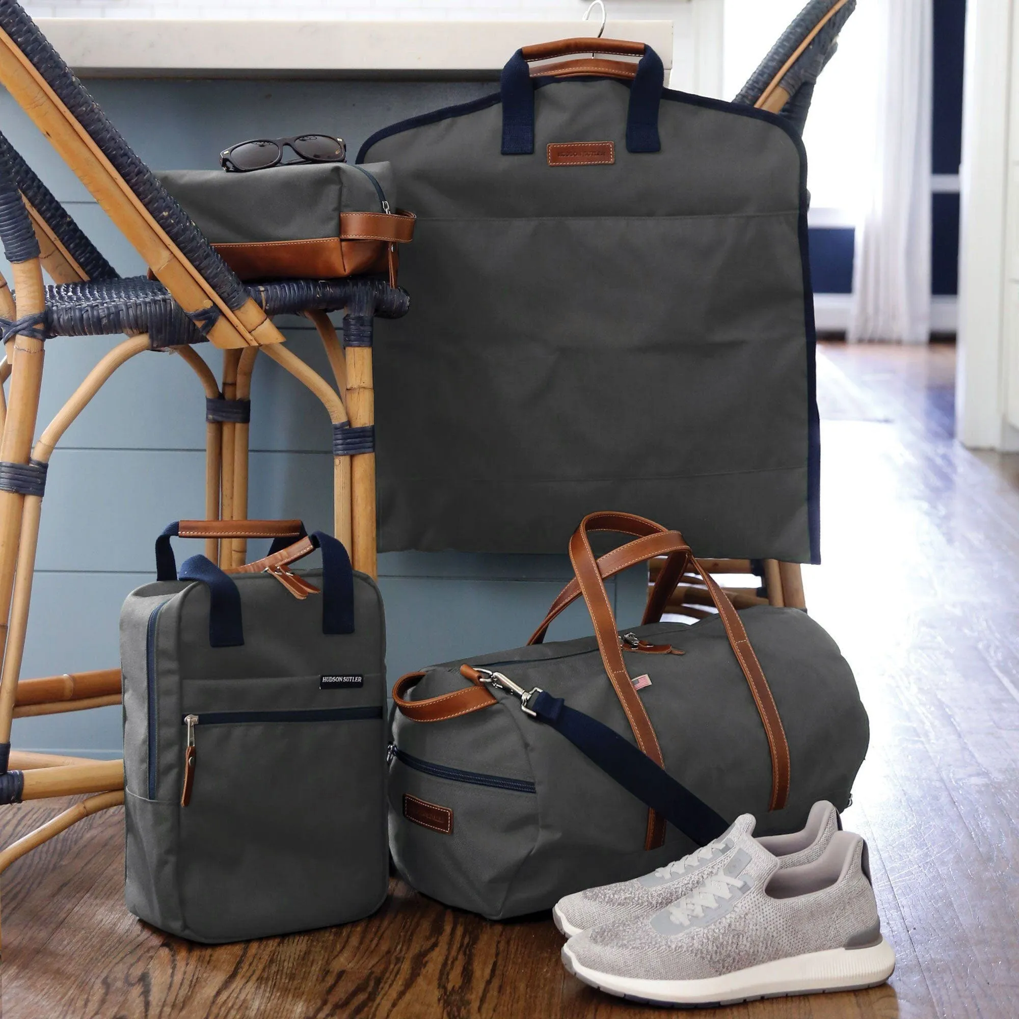 Wilmington Duffel with Shoe Compartment - Charcoal Grey/Whiskey Brown