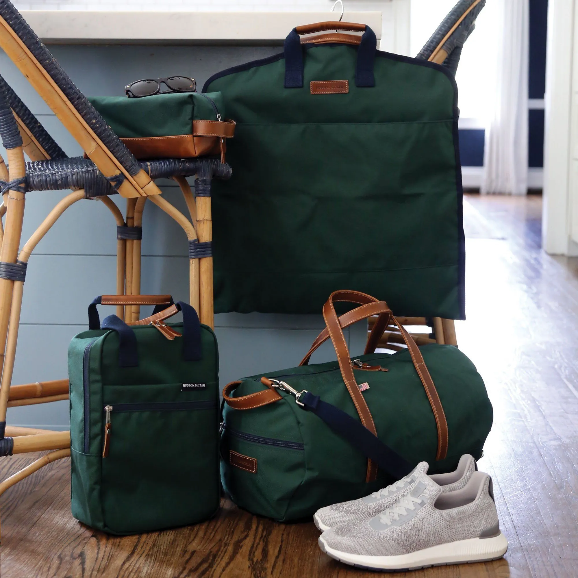 Wilmington Duffel with Shoe Compartment - Hunter Green/Whiskey Brown