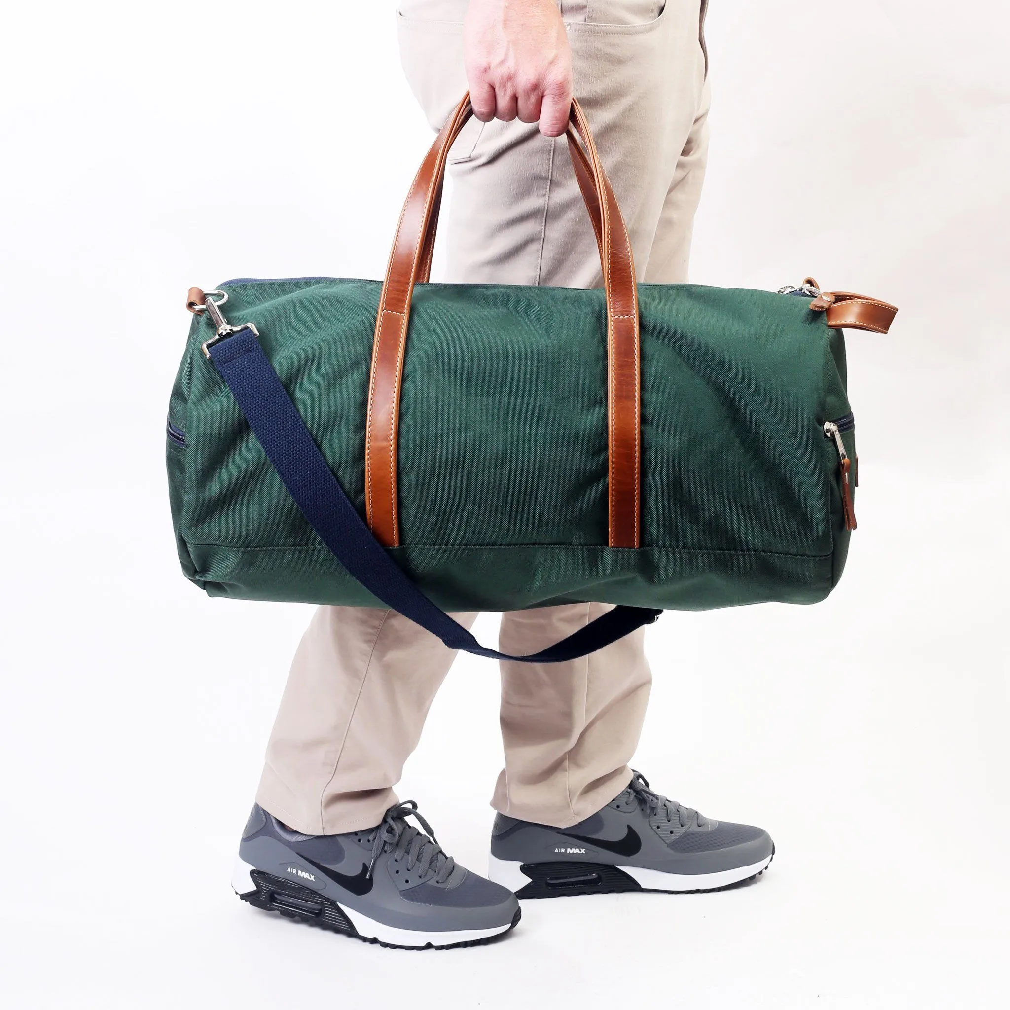 Wilmington Duffel with Shoe Compartment - Hunter Green/Whiskey Brown