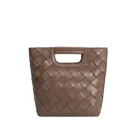 Woven Top Handle Bag - Taupe